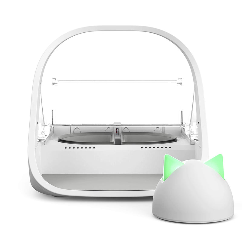 Sure Petcare SureFeed Microchip Pet Feeder Connect with Hub, RFID Collar Tags Compatible, Mobile App Control, for Wet and Dry Food, White, 4xC Cell Batteries Required, Not Included